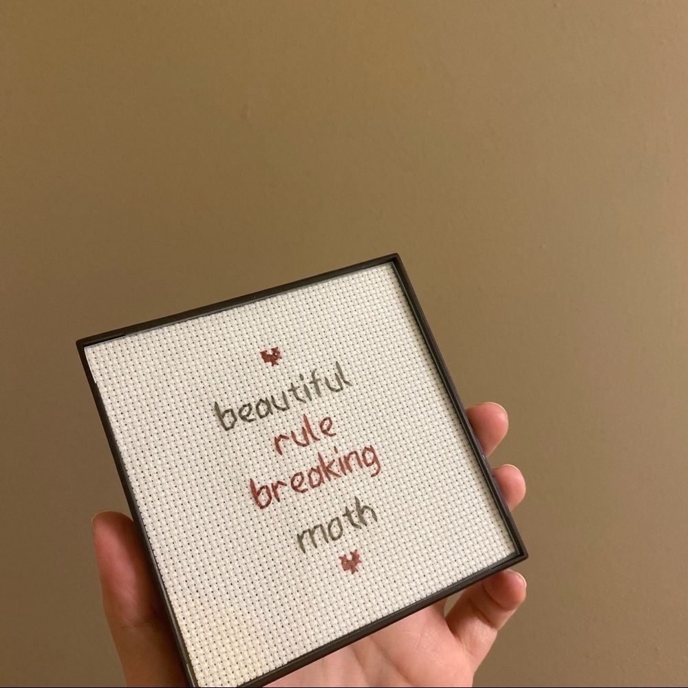 Framed Leslie Knope Quote Cross Stitch
